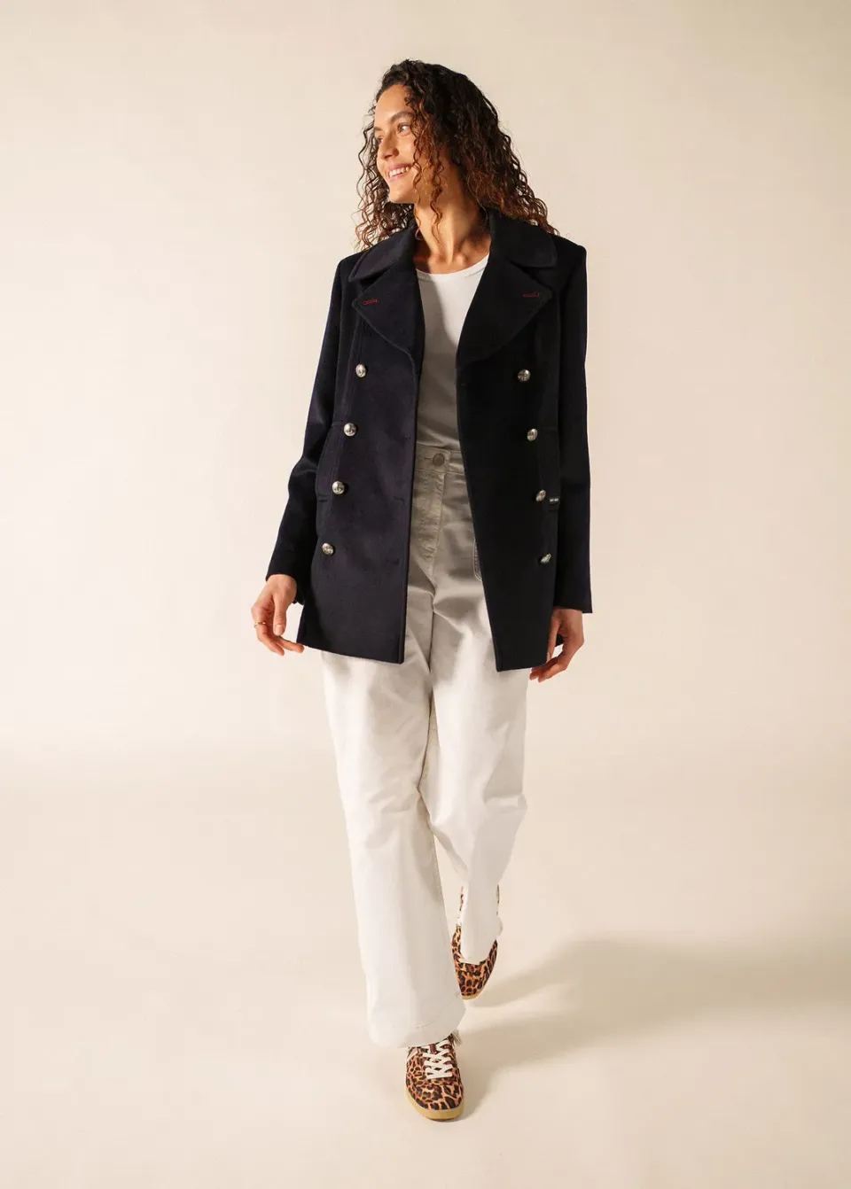 Saint James St Briac caban navy drap de laine