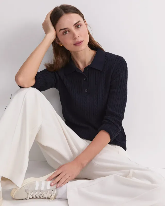 Sportscraft Elka Baby Cable polo coton femme