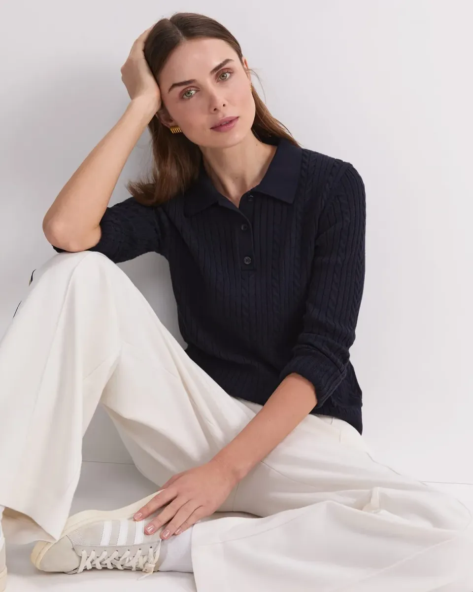 Sportscraft Elka Baby Cable polo coton femme