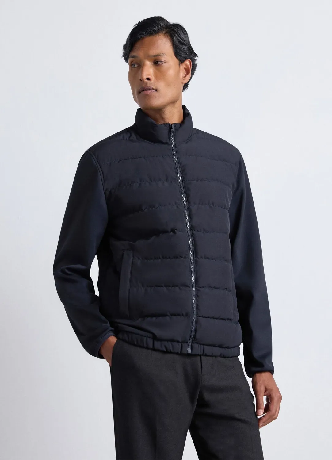 Calliope blouson matelassé homme col montant zip uni