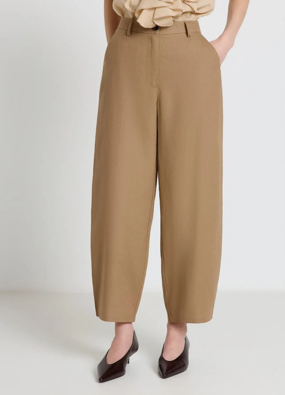 Calliope pantalon balloon taille haute ceinture femme