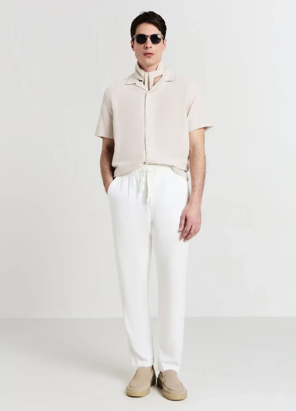 Calliope chemise bowling homme manches courtes coton uni