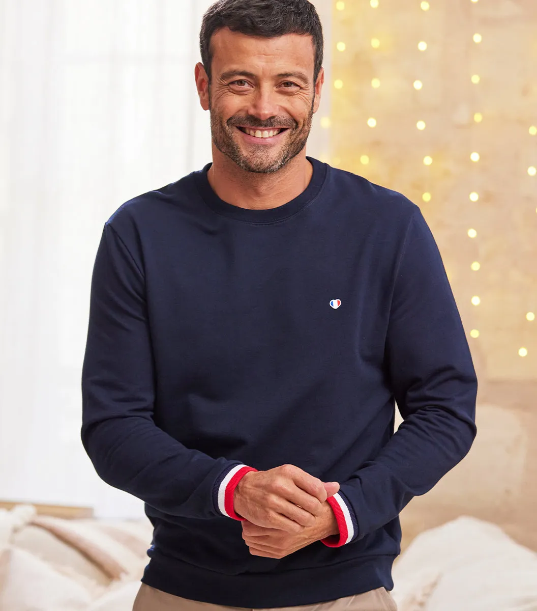 Cocorico Iconique sweat supporter homme marine coton