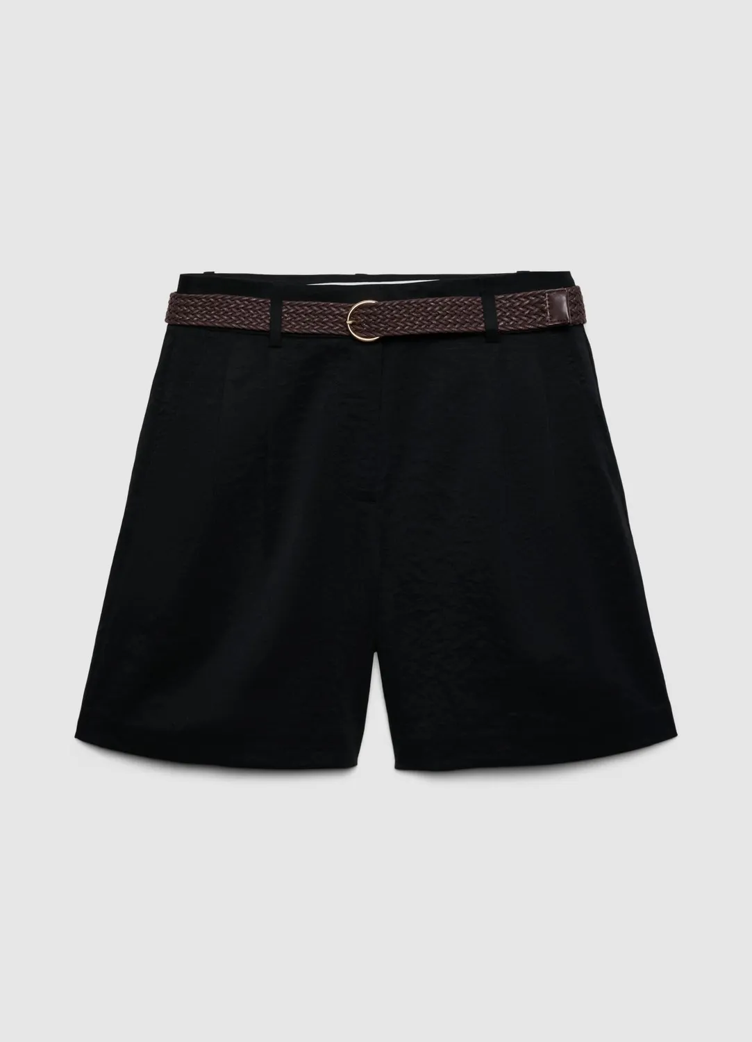 Calliope bermuda femme taille haute ceinture tressée