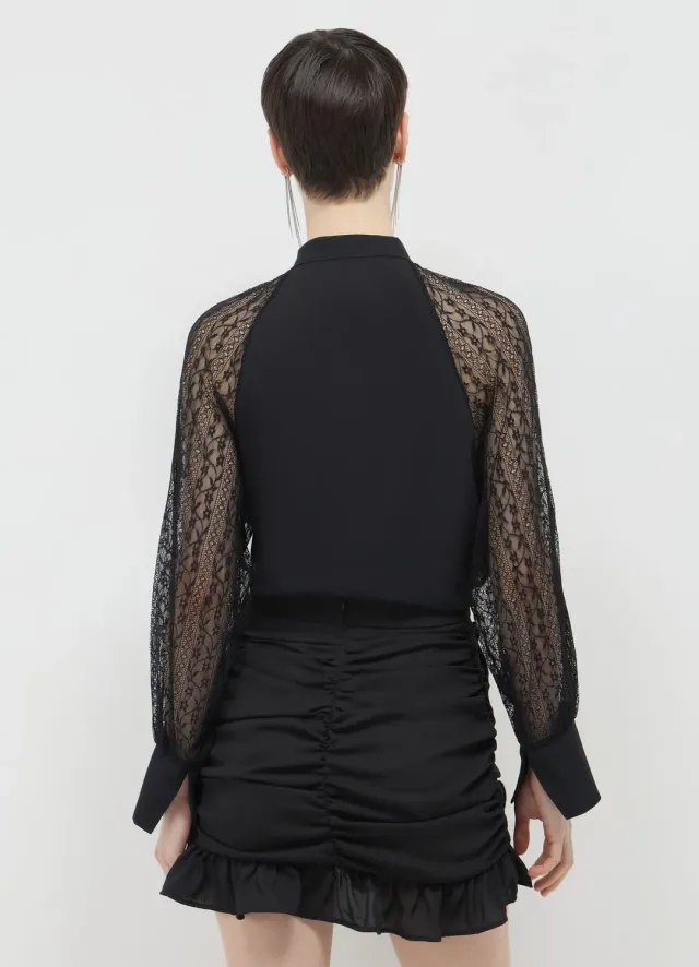 Calliope jupe courte femme à volants zip dos