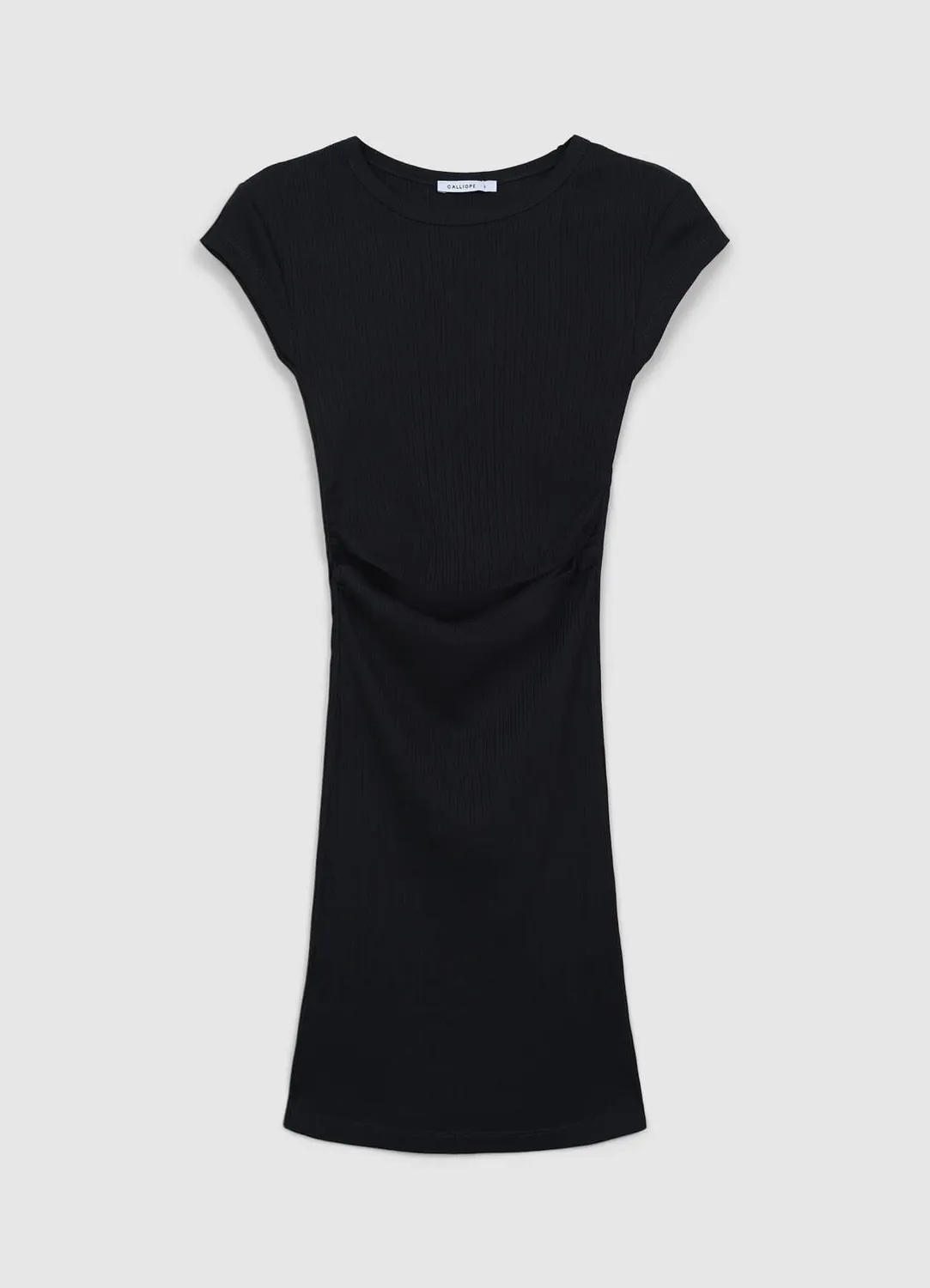 Calliope robe courte côtelée femme col rond