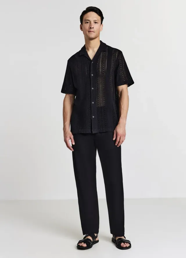 Calliope chemise crochet coton manches courtes homme