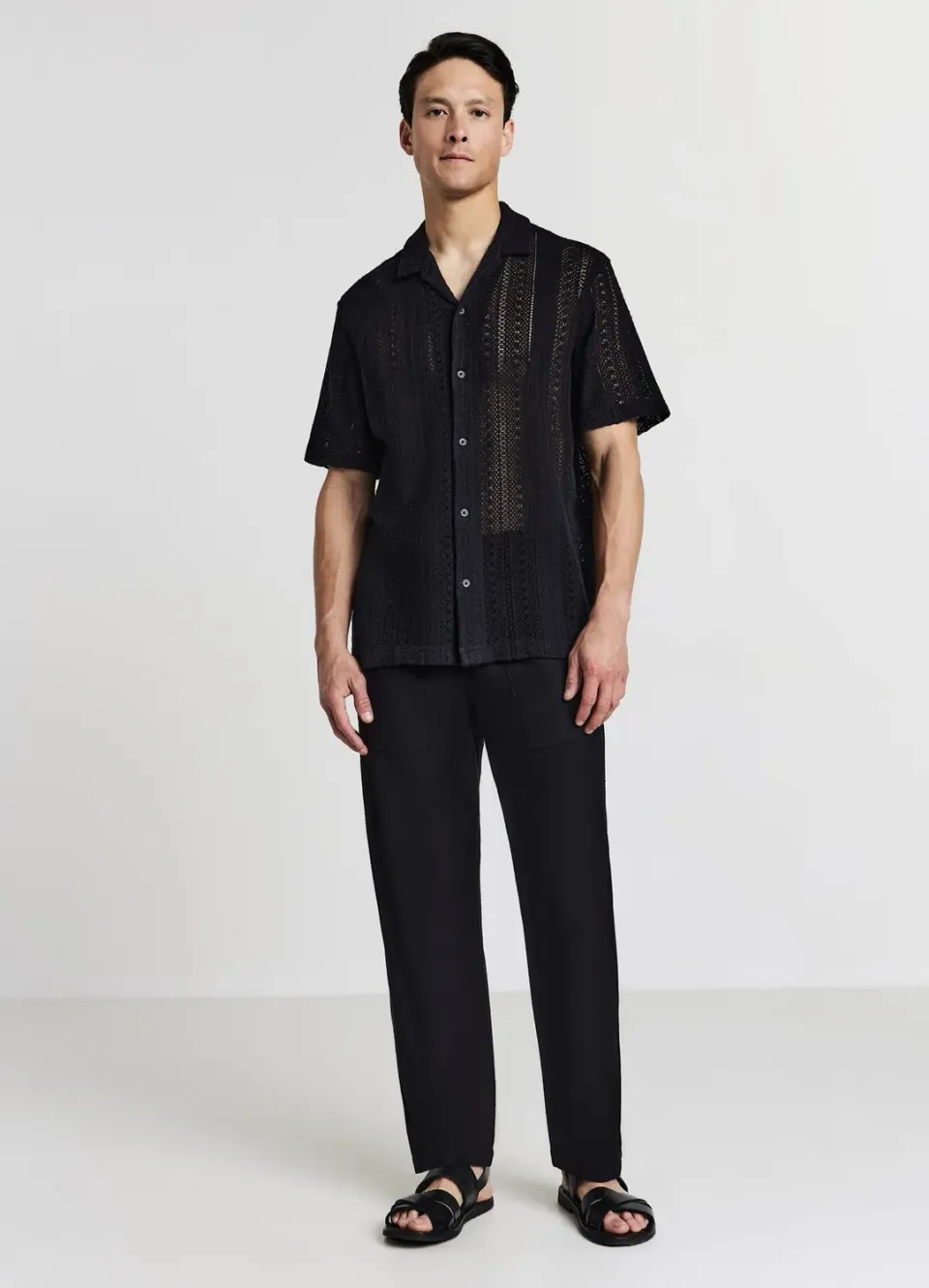 Calliope chemise crochet coton manches courtes homme