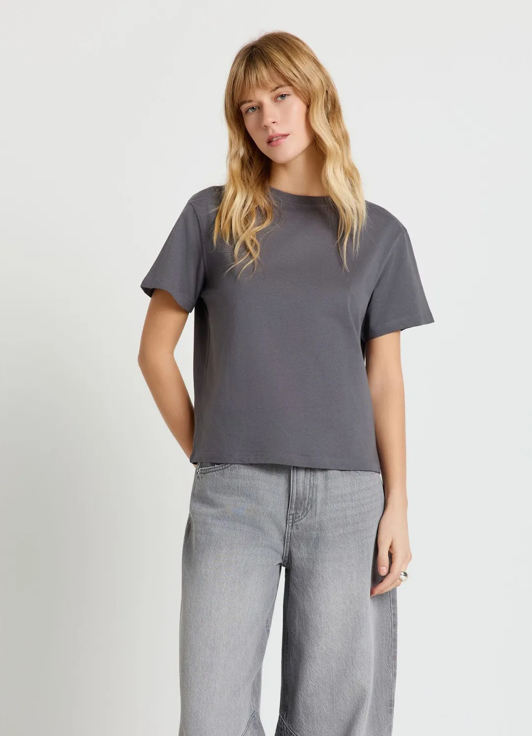 Calliope t-shirt femme col rond uni coton