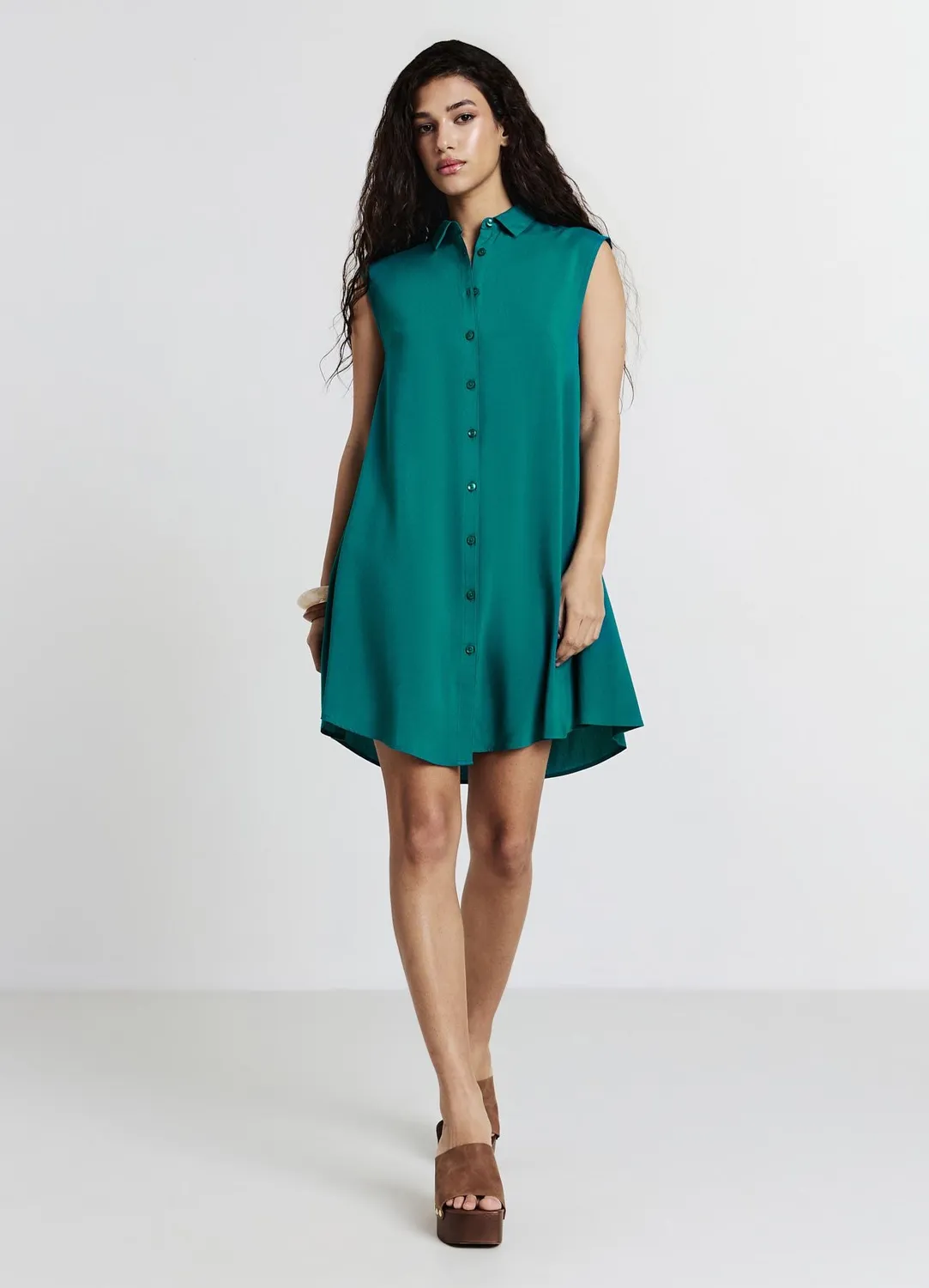 Calliope chemise longue sans manches femme coupe regular