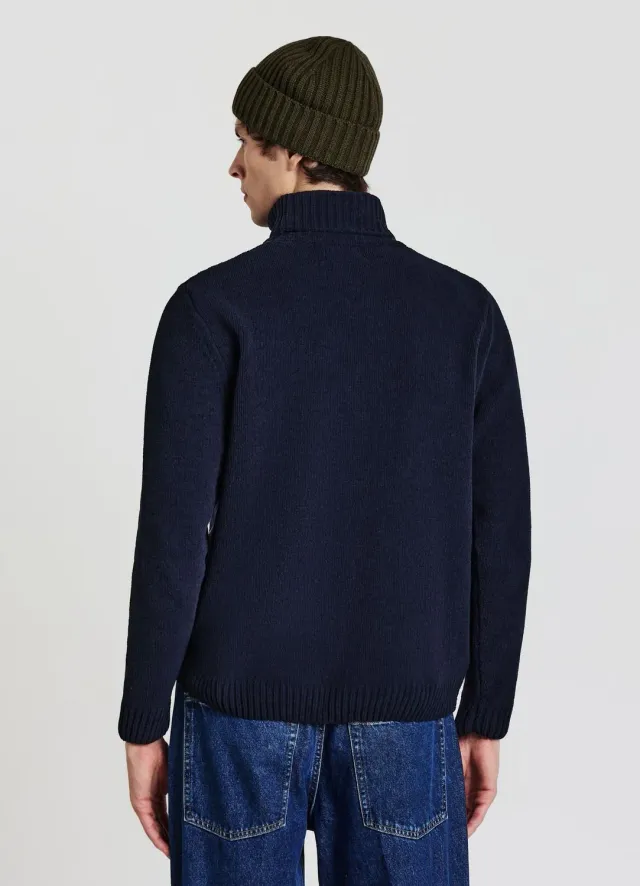 Calliope pull col roule chenille homme uni manches longues