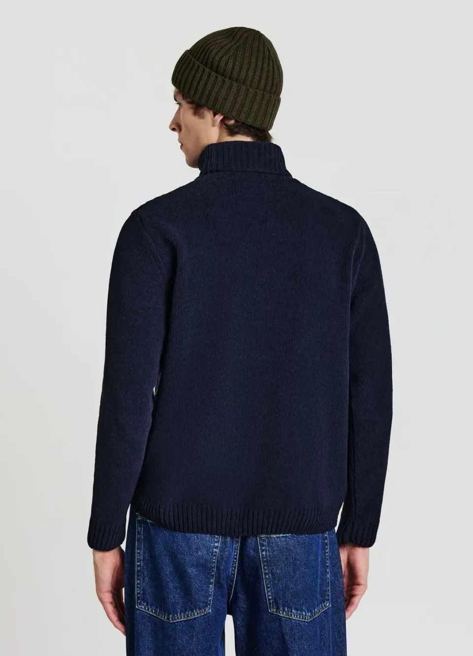 Calliope pull col roule chenille homme uni manches longues