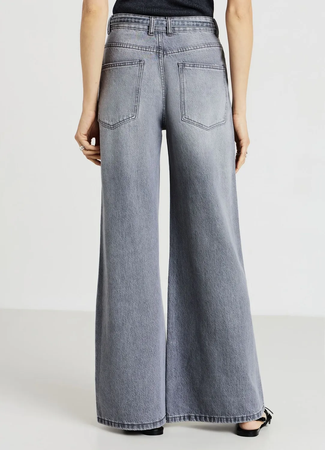 Calliope jean wide leg femme avec ceinture