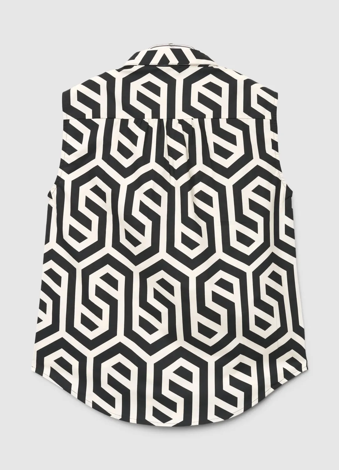 Calliope Top sans manches col chemise imprimé géométrique