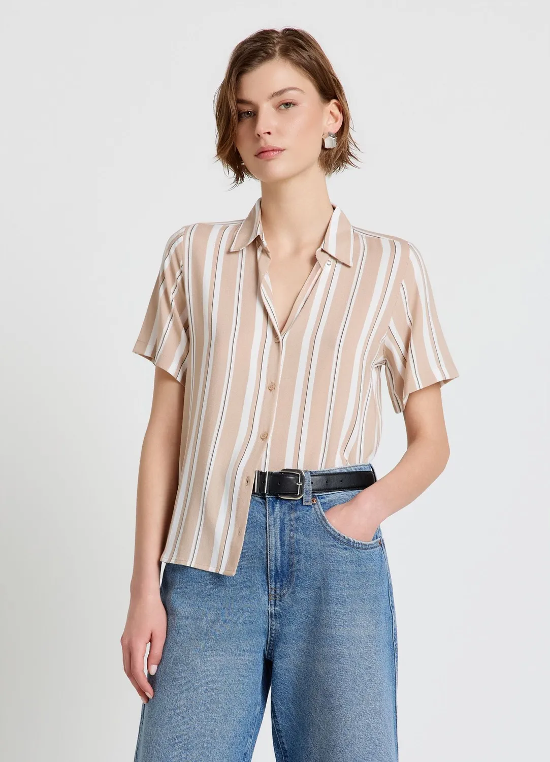 Calliope chemise rayée manches courtes femme