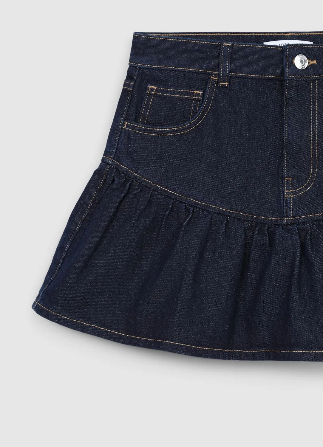 Calliope jupe-short jean femme à volants