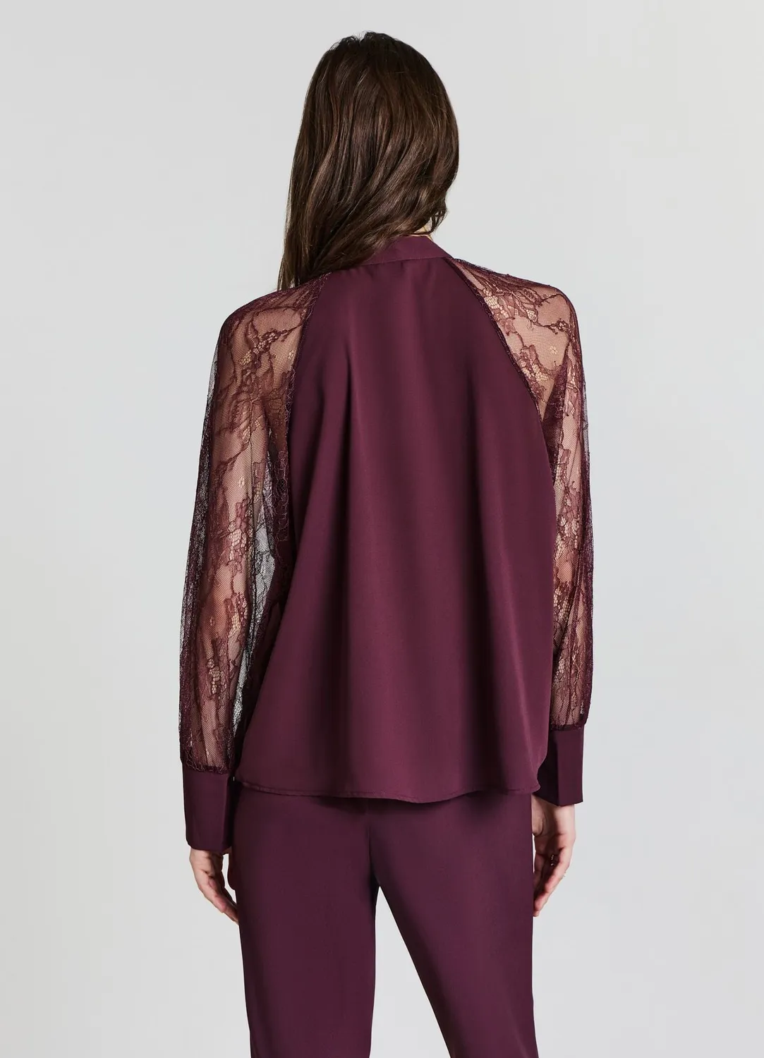 Calliope blouse à nœud manches dentelle femme coupe regular