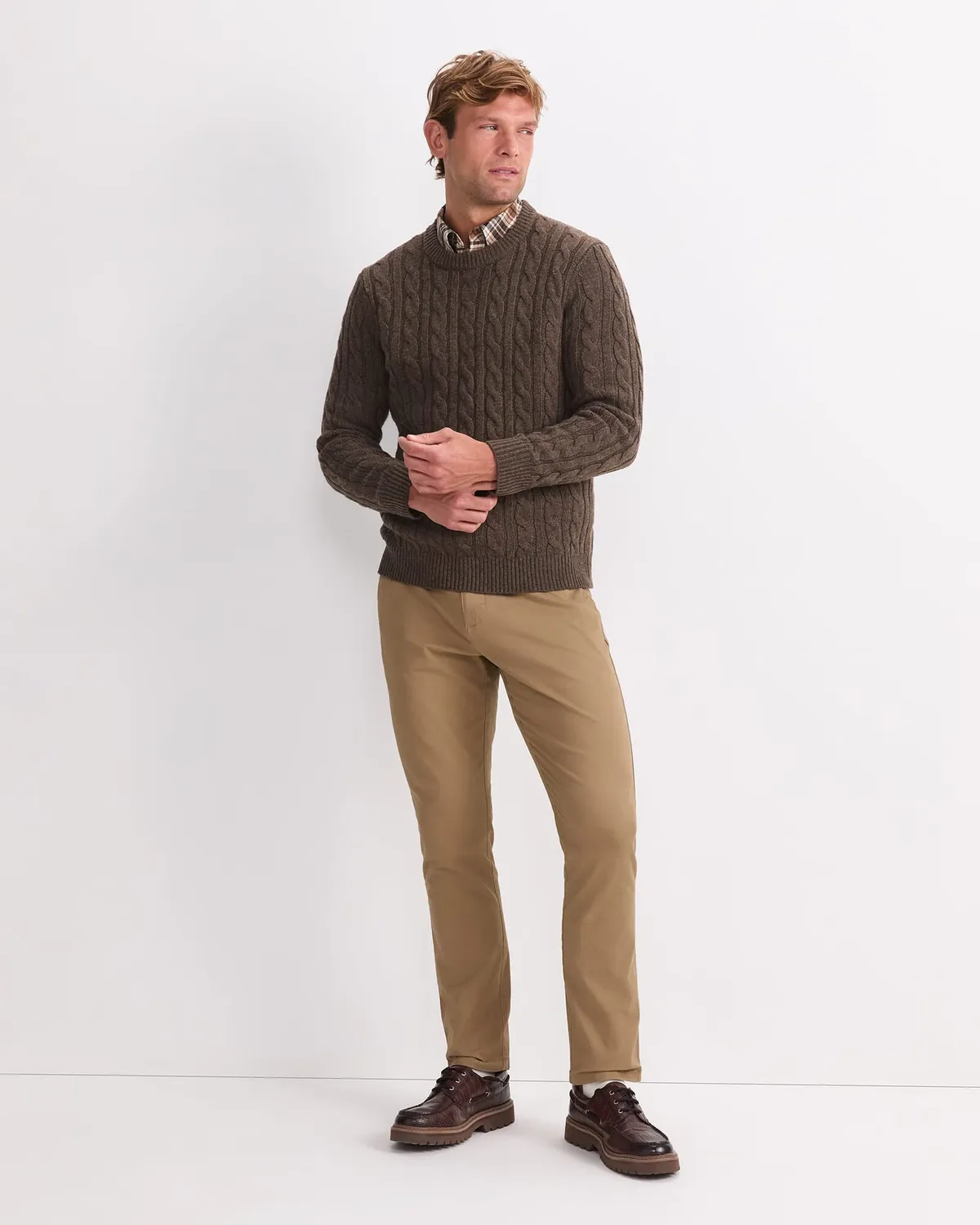 Sportscraft Cable Knit Sweater pull taille M laine torsades