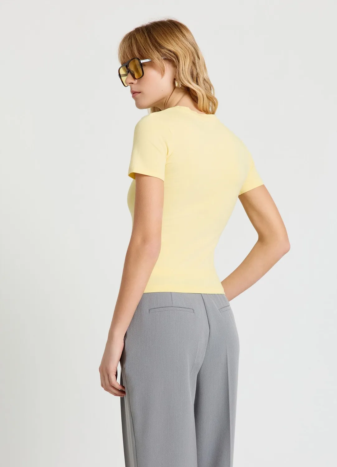 Calliope t-shirt femme uni col rond coton