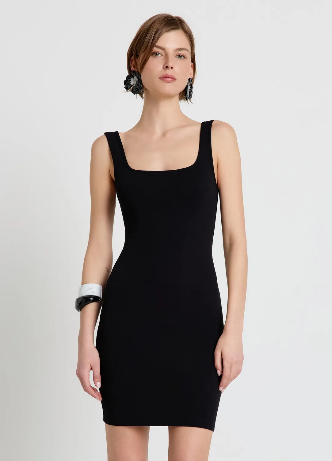Calliope Atelier robe moulante mini robe femme bretelles
