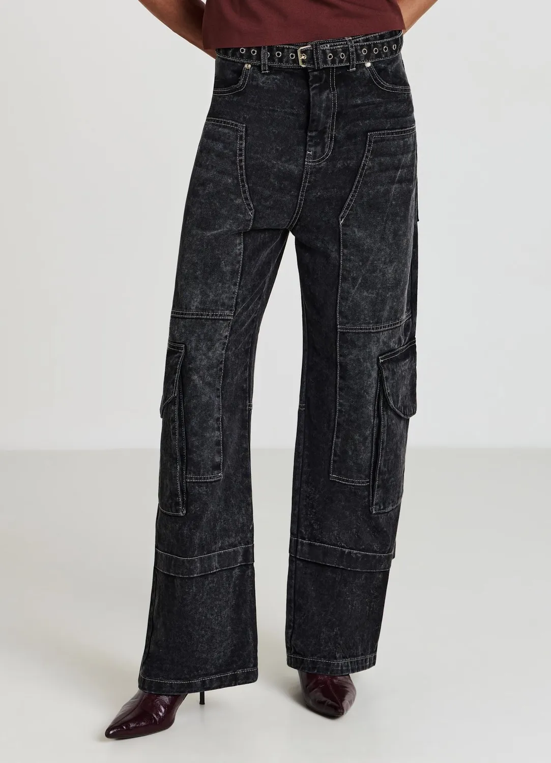 Calliope jean wide leg cargo femme 40 coupe large