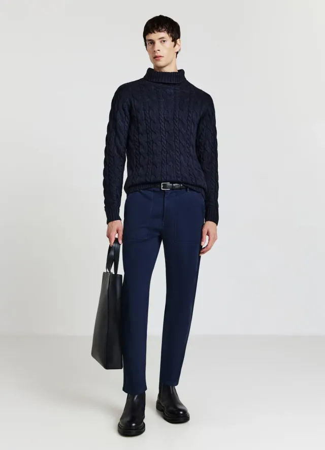 Calliope pull col roulé torsades homme chaud