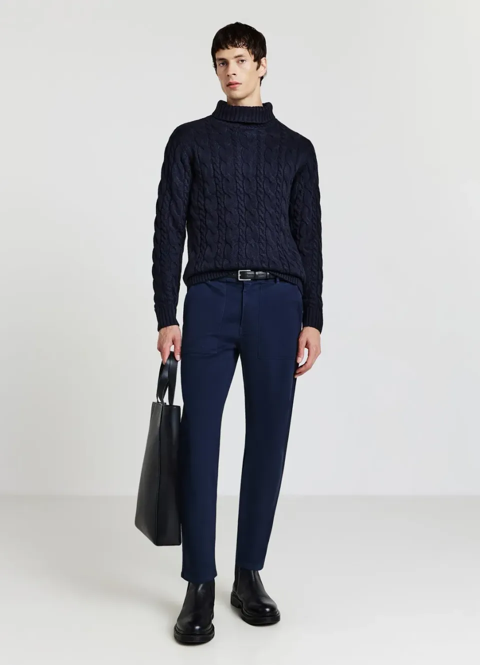 Calliope pull col roulé torsades homme chaud