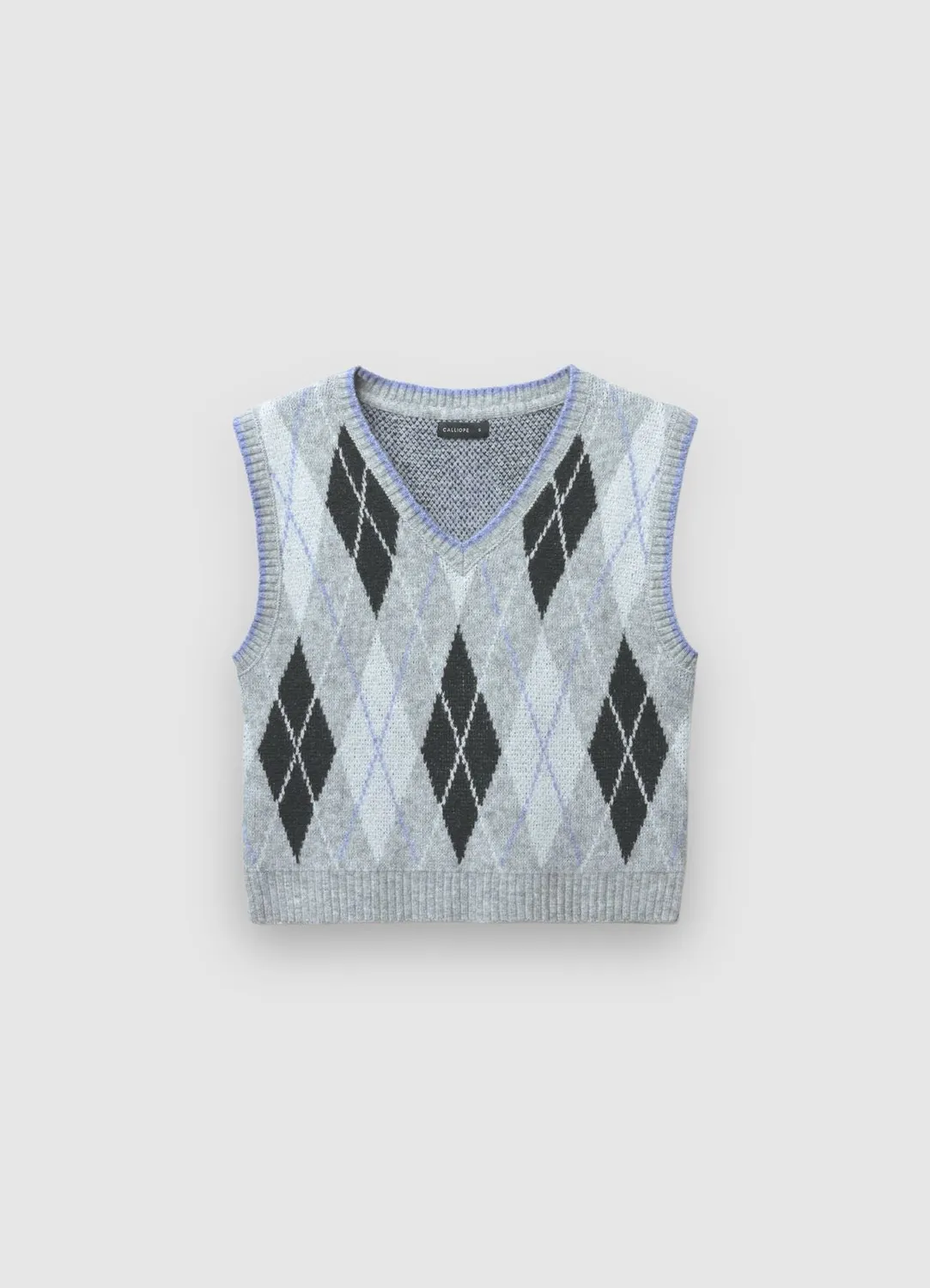 Calliope gilet maille losanges col V femme