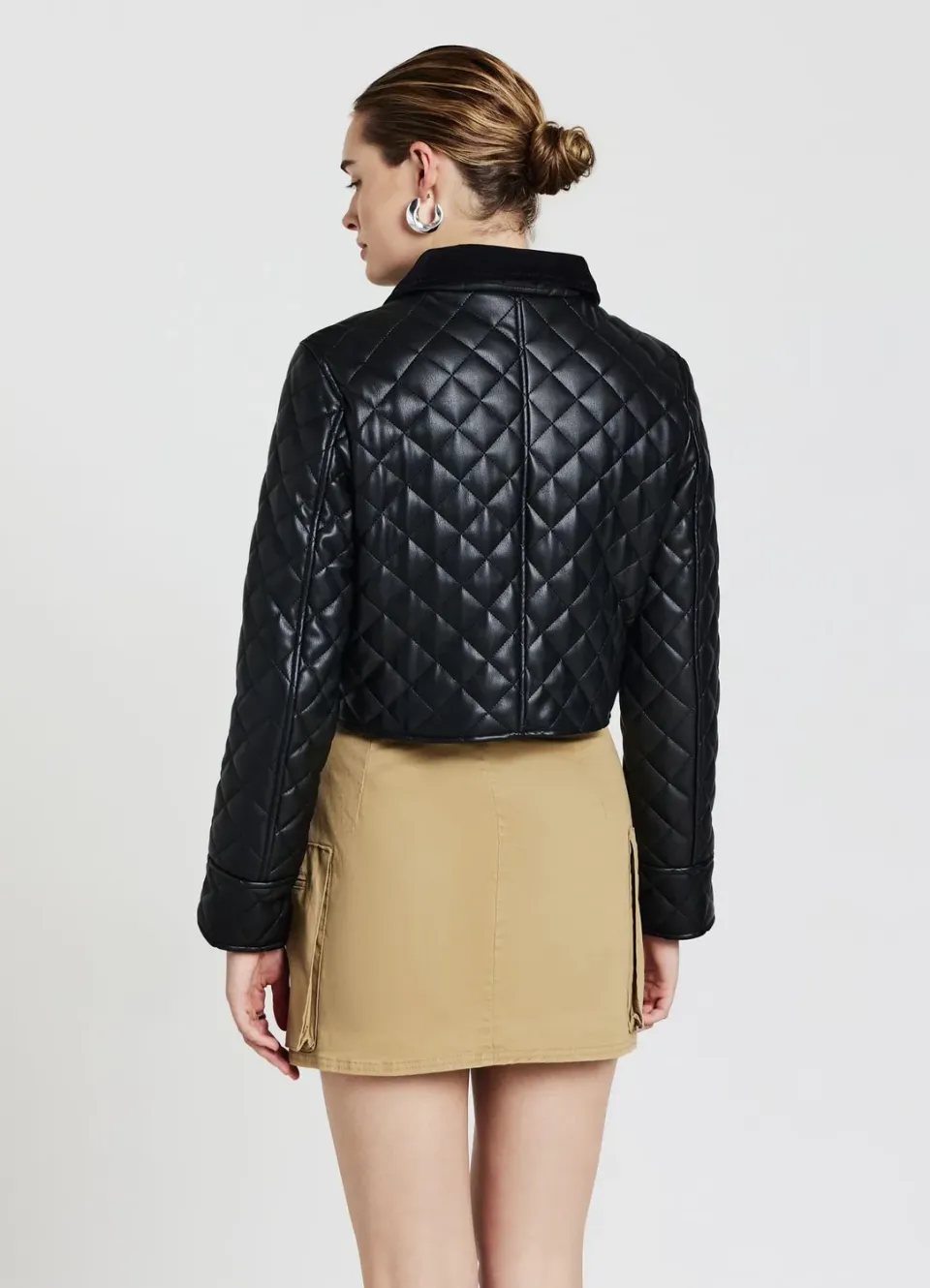 Calliope Veste Matelassée Simili-Cuir Veste Femme Urbaine