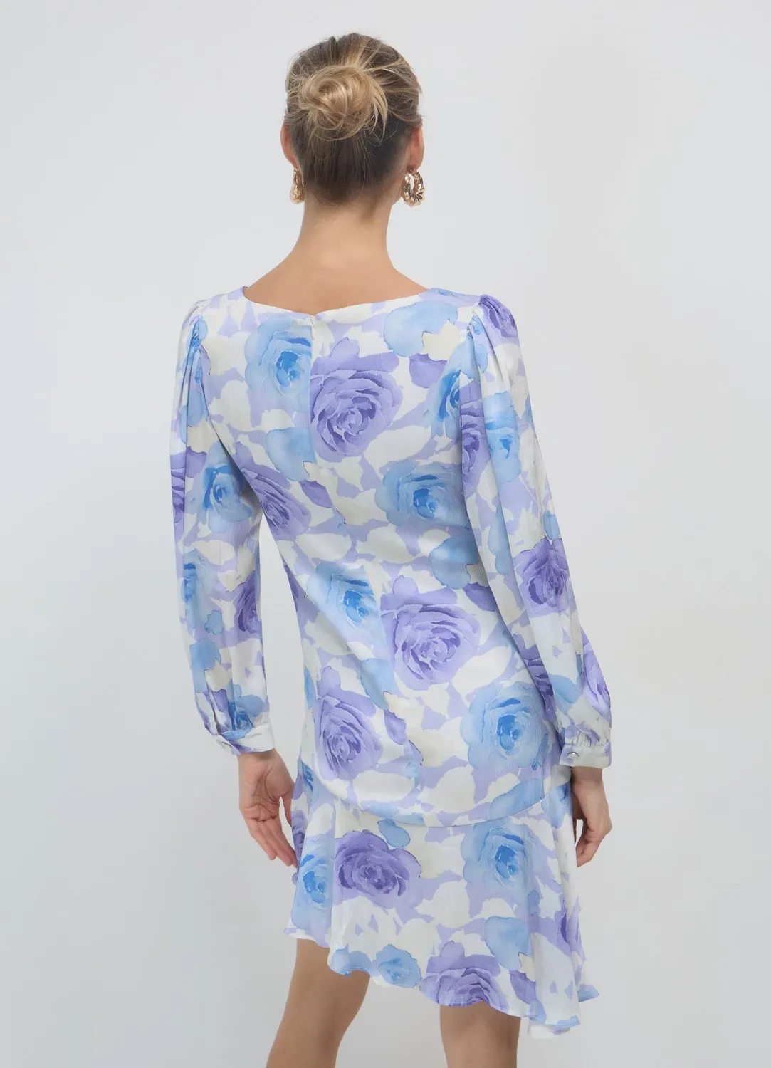 Calliope Robe fleurs asymétrique robe courte femme