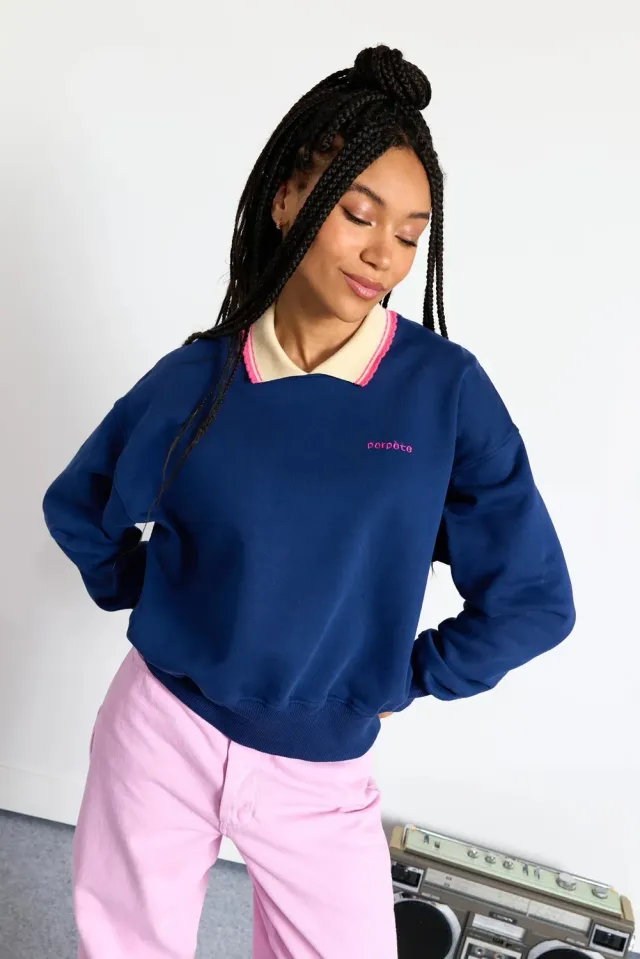 Perpète Geri sweat marine coton bio