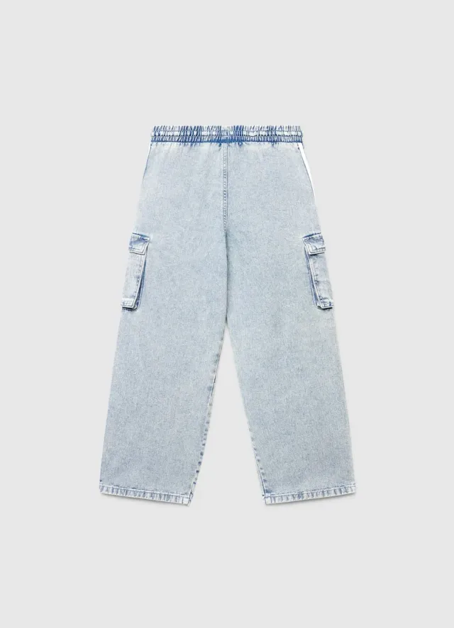 Calliope jean cargo fille bandes latérales coulisse