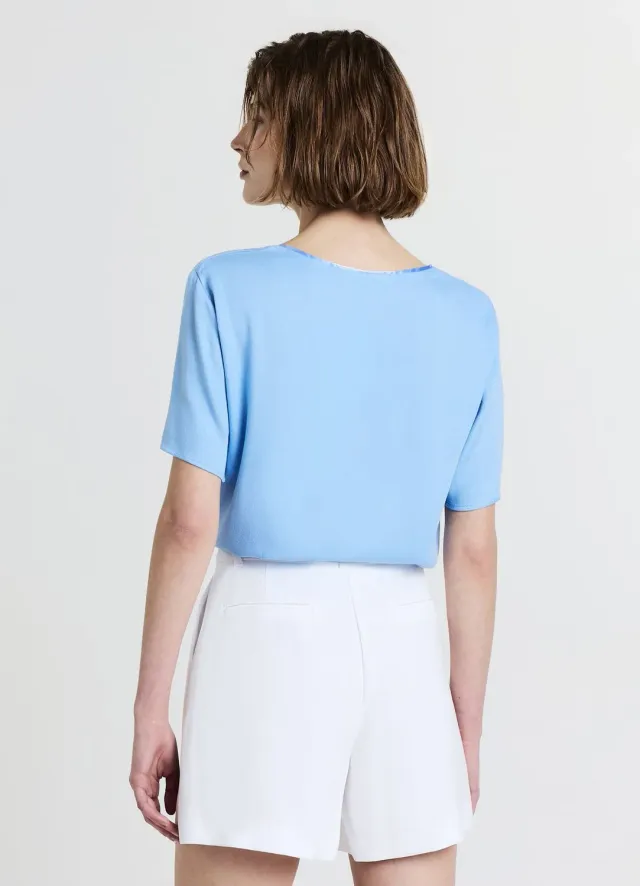 Calliope blouse col large femme manches courtes