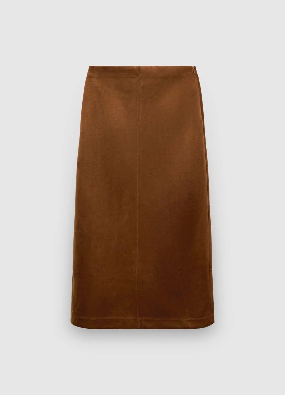 Calliope Jupe Midi Droite Effet Suede Femme Bureau