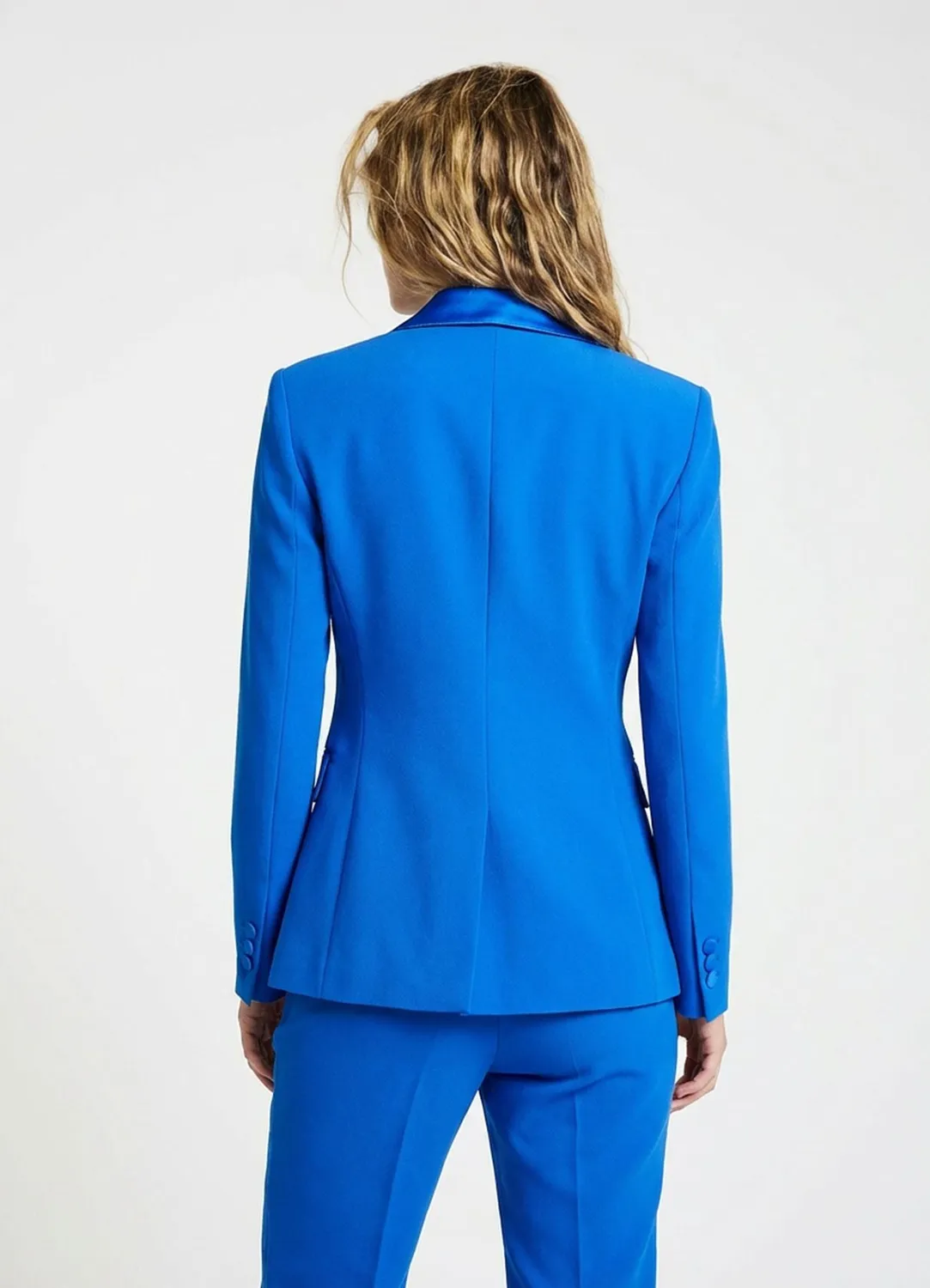 Calliope veste blazer double-boutonnage satinée femme