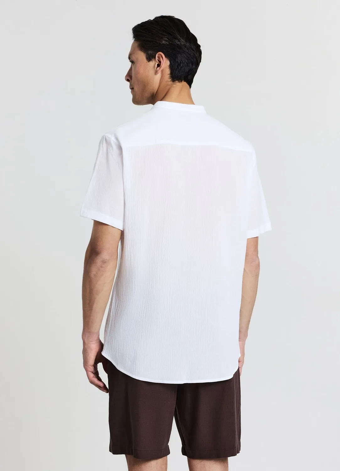 Calliope chemise col coréen homme manches courtes coton