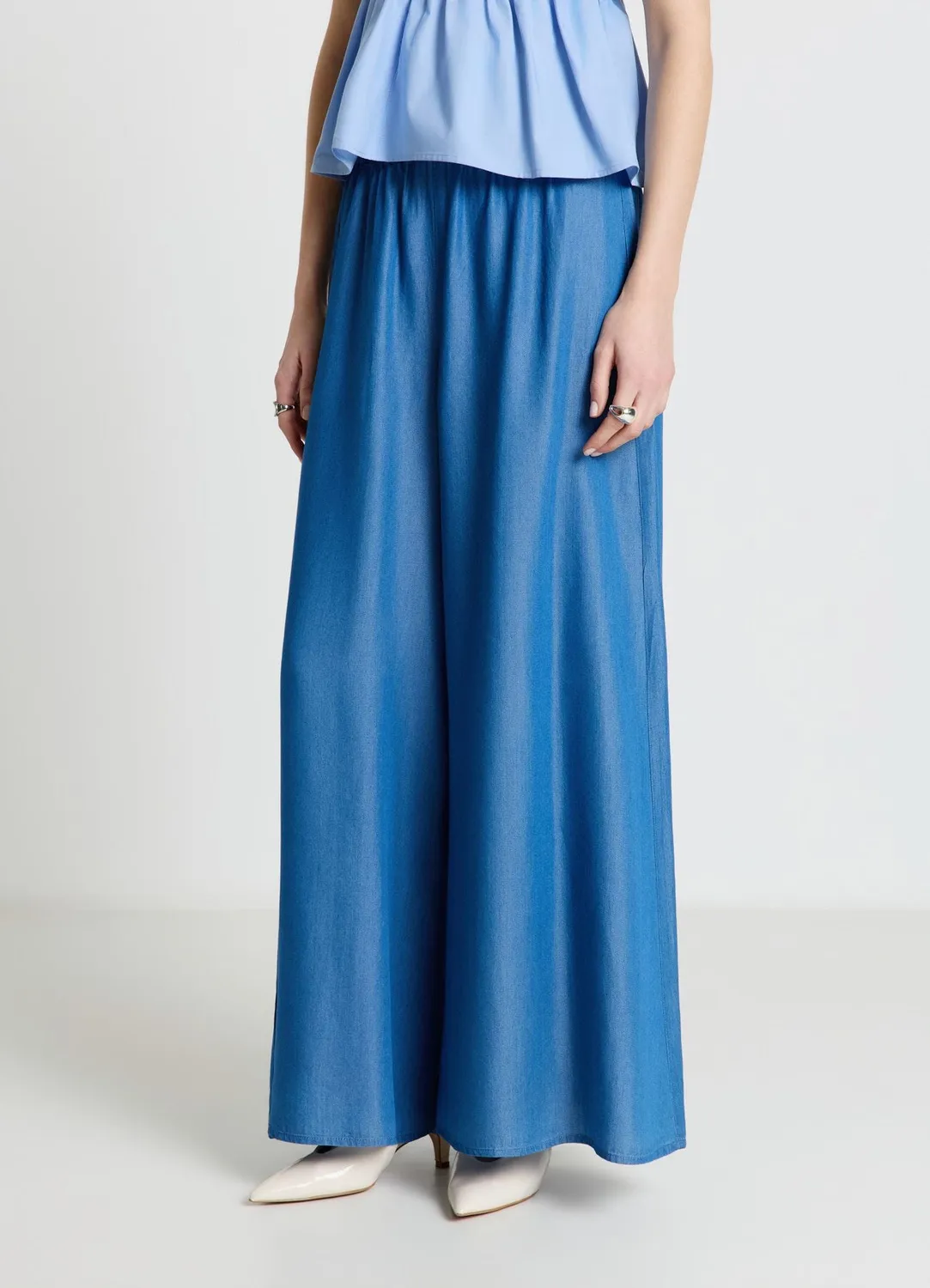 Calliope jupe-culotte large élastique femme unie