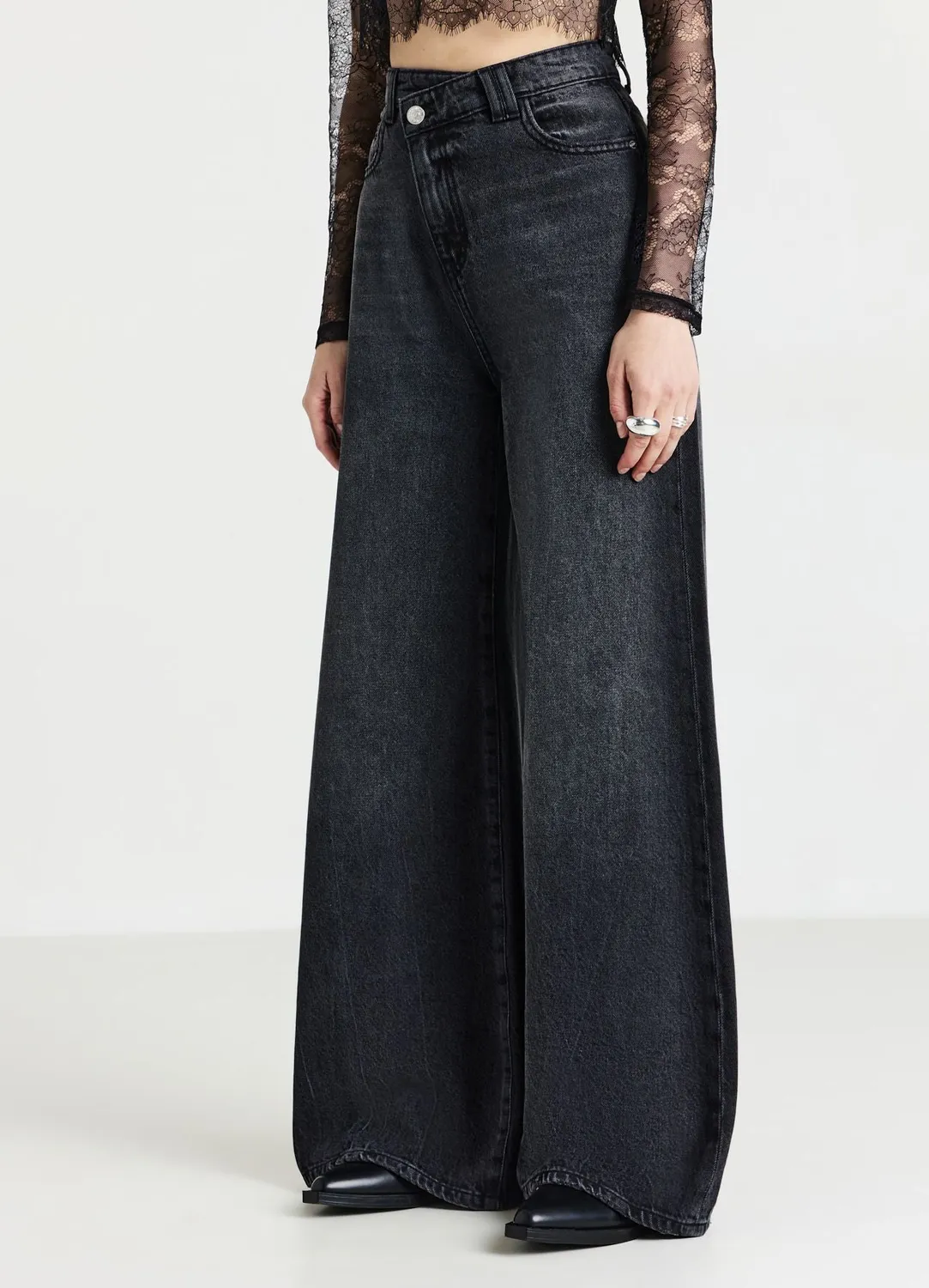 Calliope Wide Leg jean large femme taille haute 5 poches