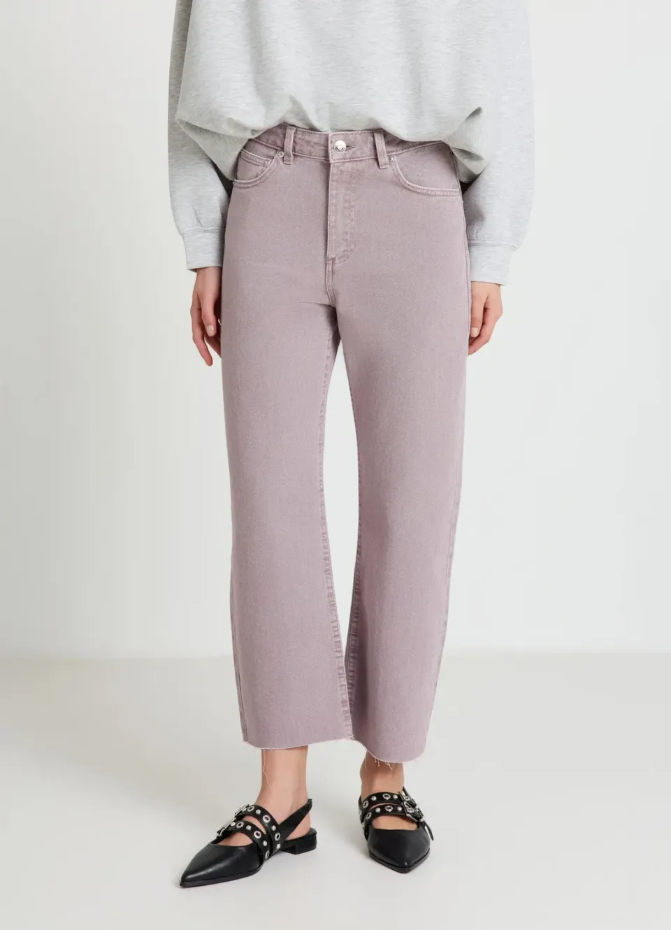 Calliope jean straight cropped femme uni