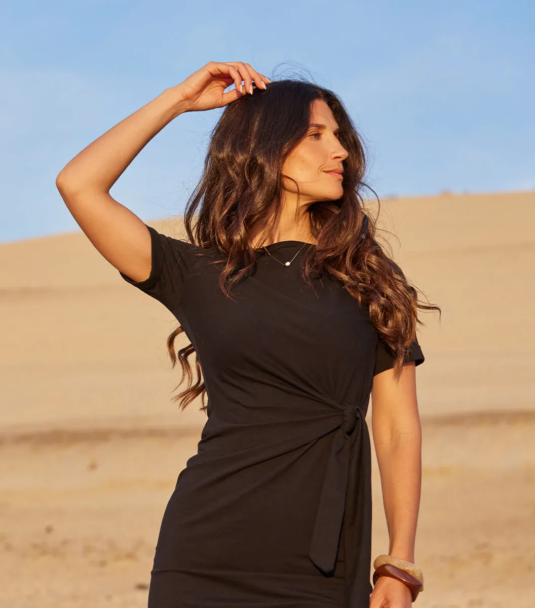 Cocorico Selen robe longue femme noir coton