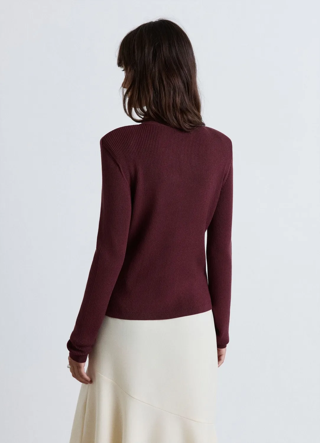Calliope cardigan côtelé zippé col montant femme