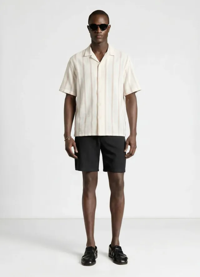 Calliope Rayures chemise homme manches courtes