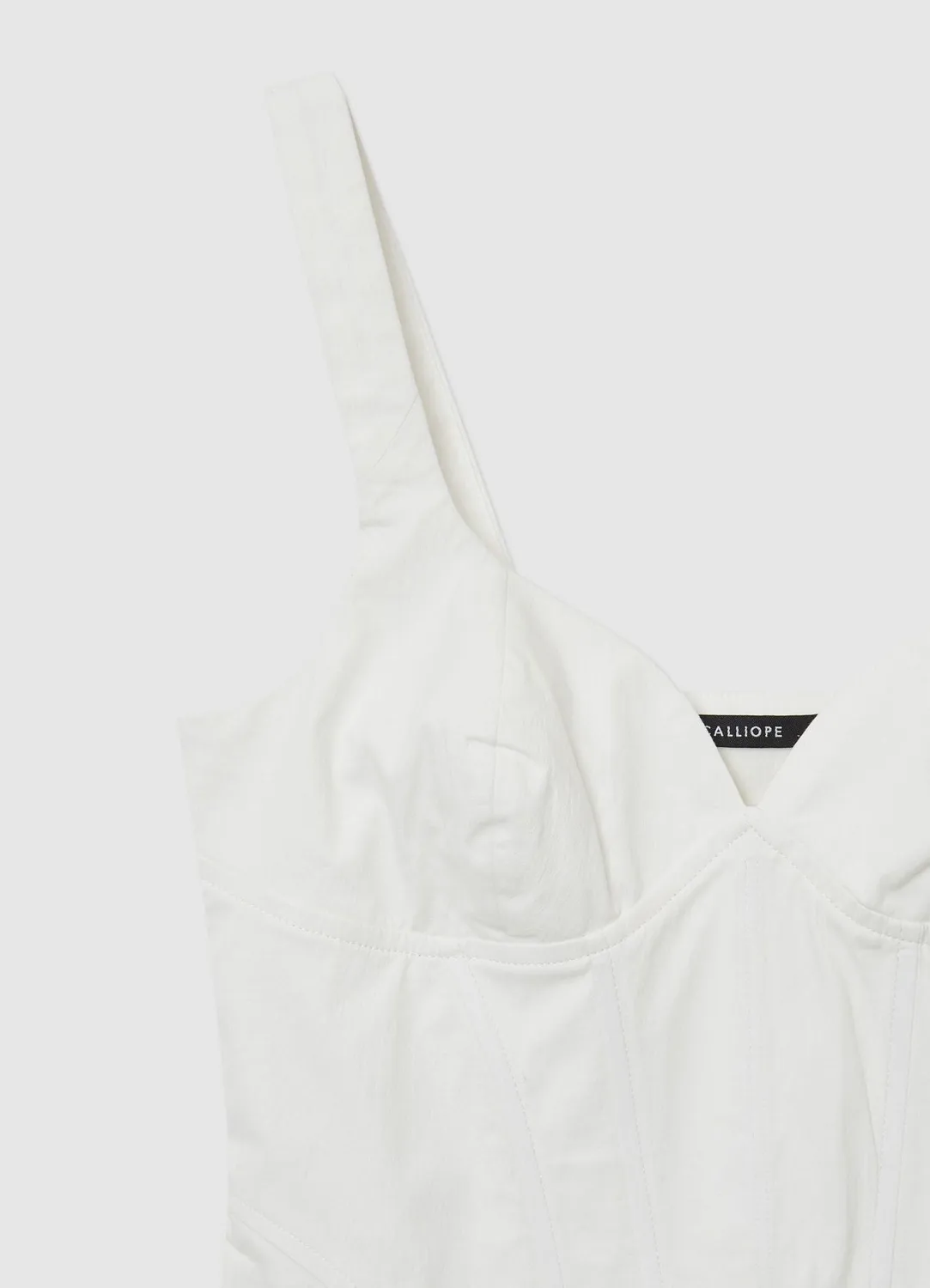Calliope top bustier femme à baleines uni