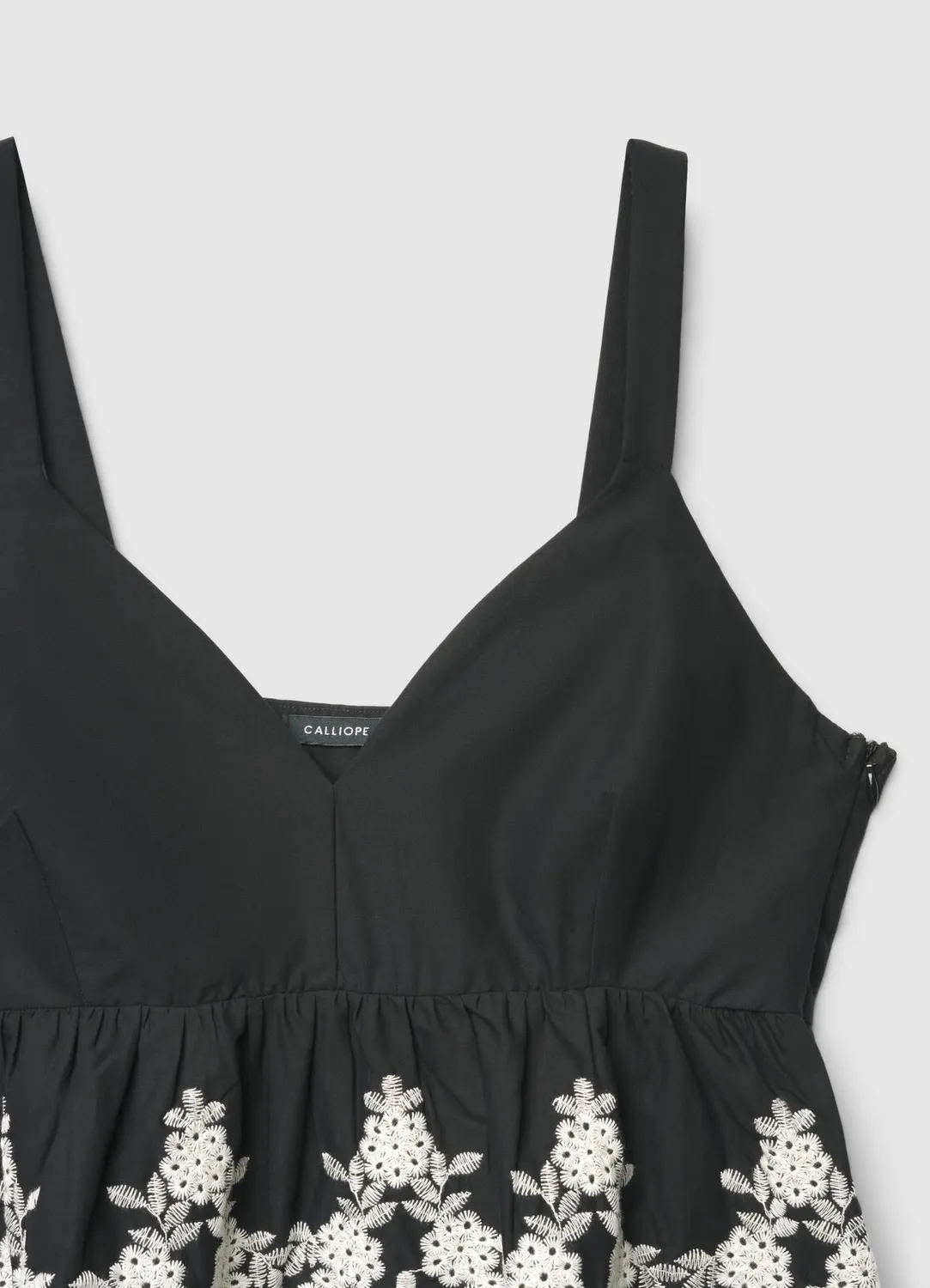 Calliope top péplum femme broderie florale col V