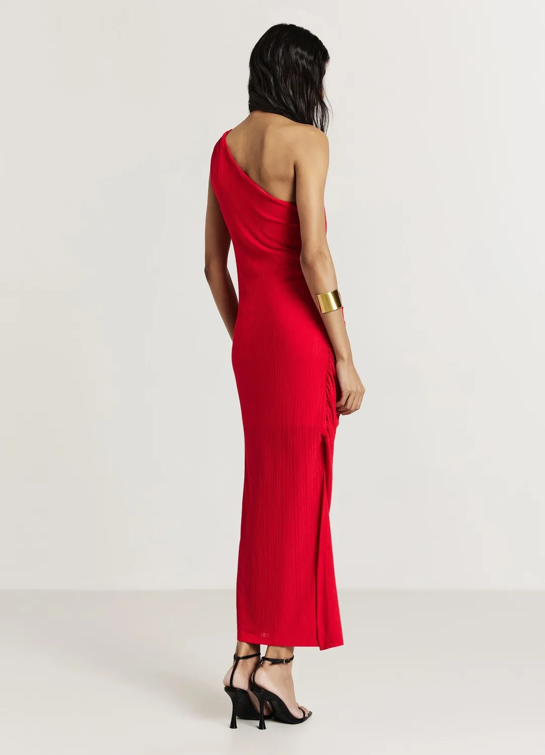 Calliope Atelier robe longue monospalla froncée femme
