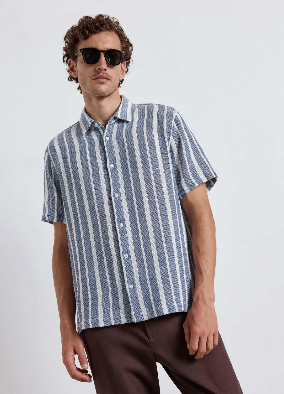 Calliope chemise rayée homme manches courtes