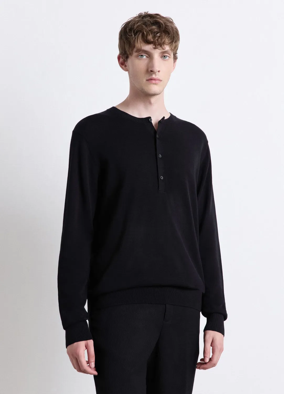 Calliope henley boutons pull homme col serafino