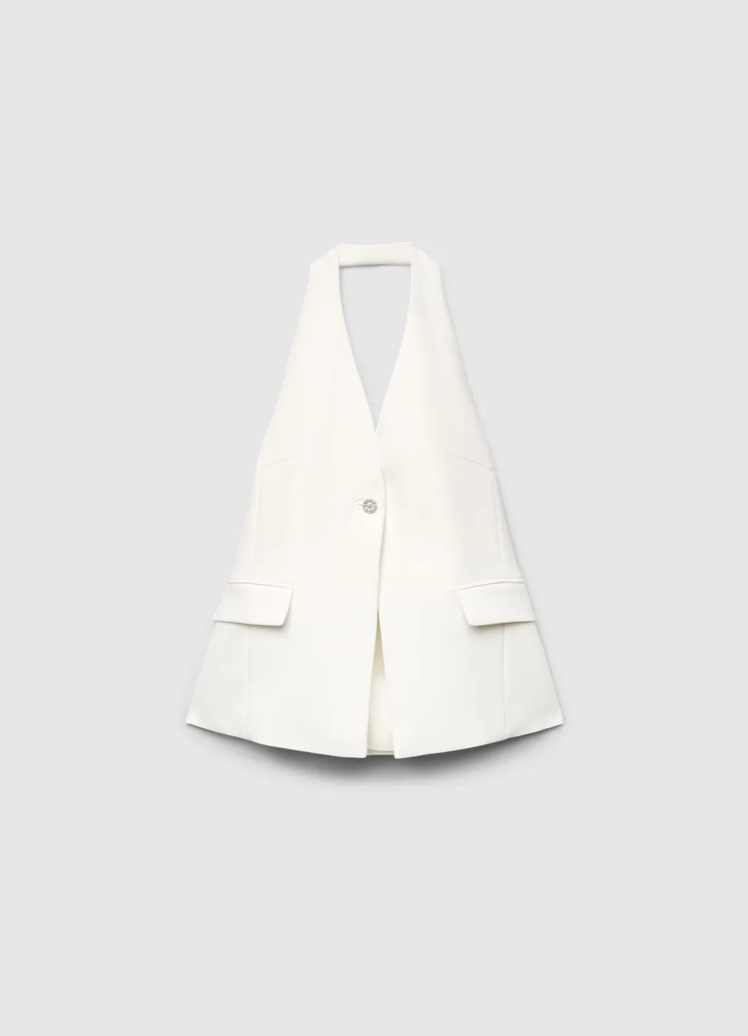 Calliope gilet dos-nu bouton bijou femme