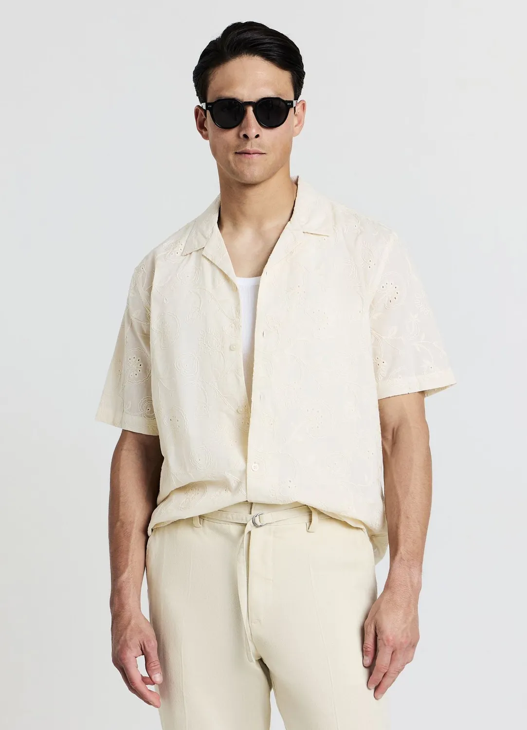 Calliope chemise bowling brodée homme L coton