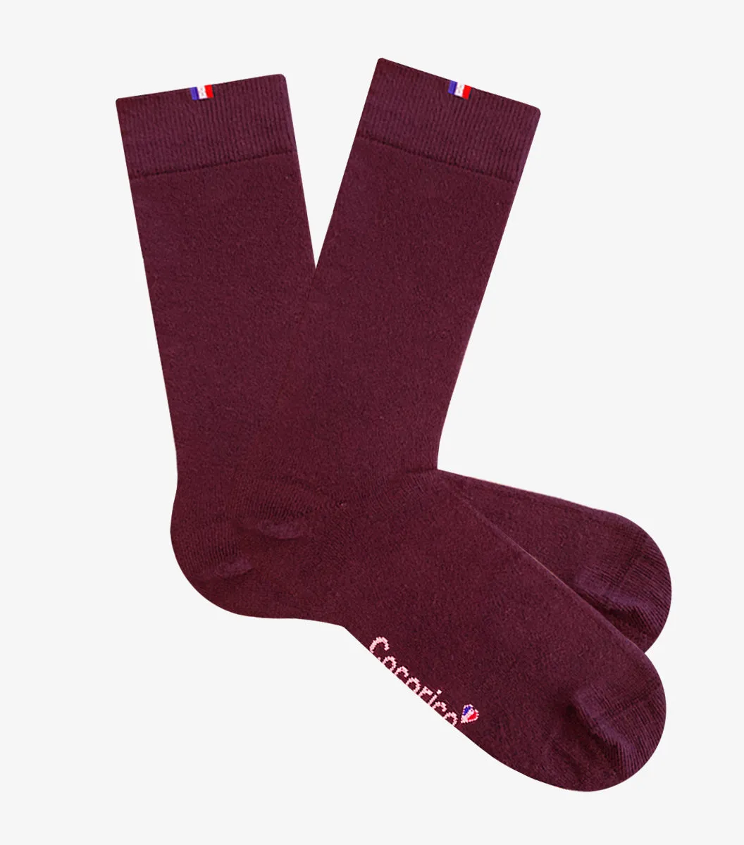 Cocorico Chaussettes Homme Bordeaux coton 41/46